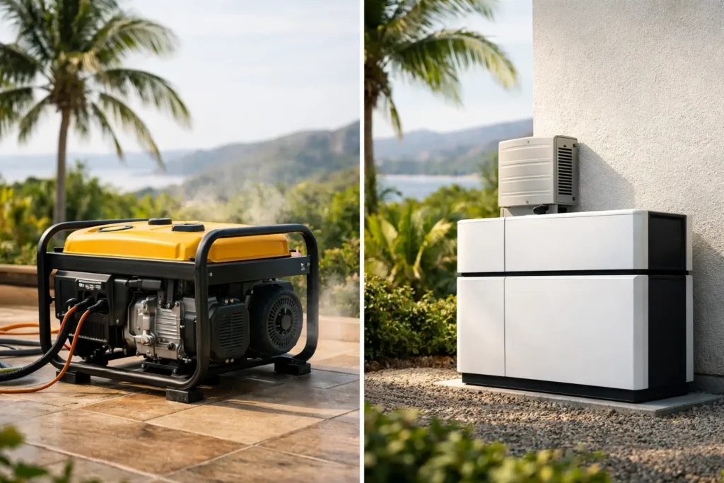 Generator Versus Battery Backup in Nicoya
